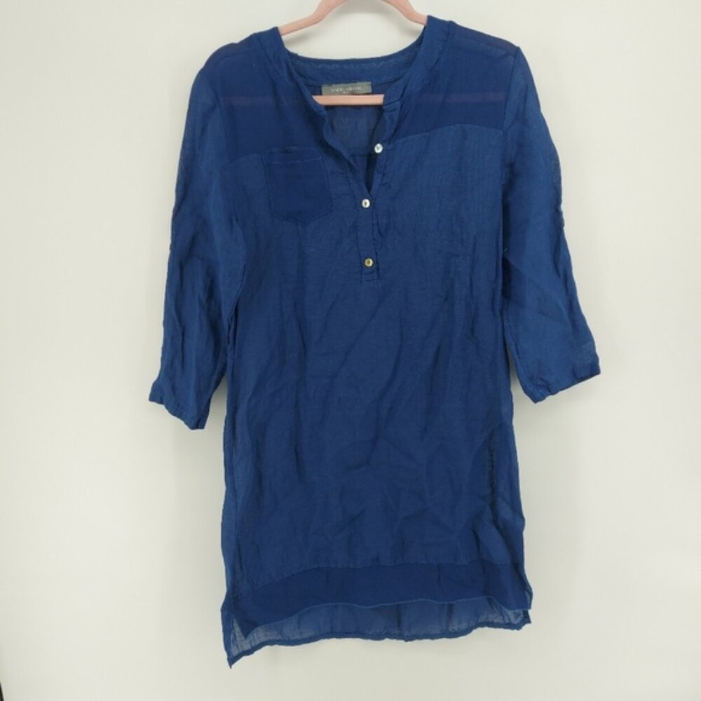 Sandro Ferrone Linen Blend Tunic Top